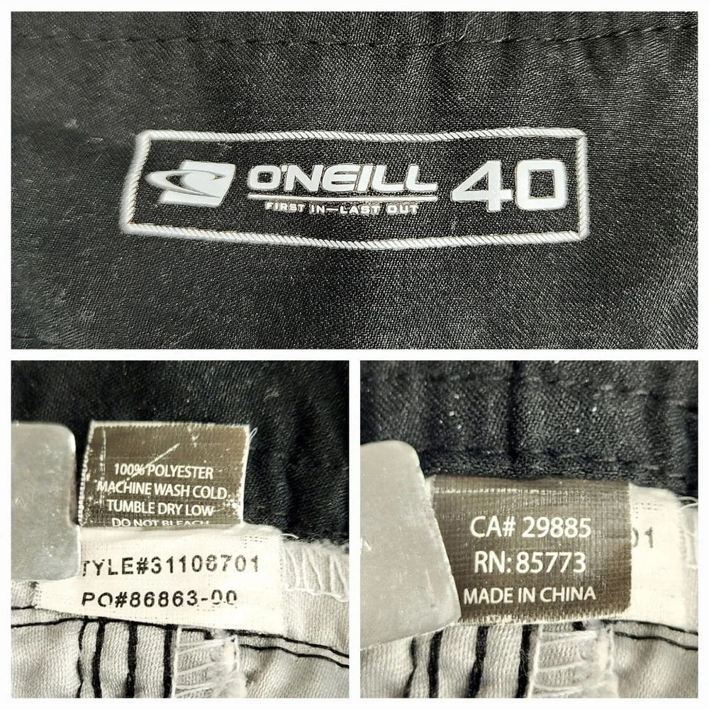 ONeill Board Short sz 40 Men Plaid Blue Black White 10